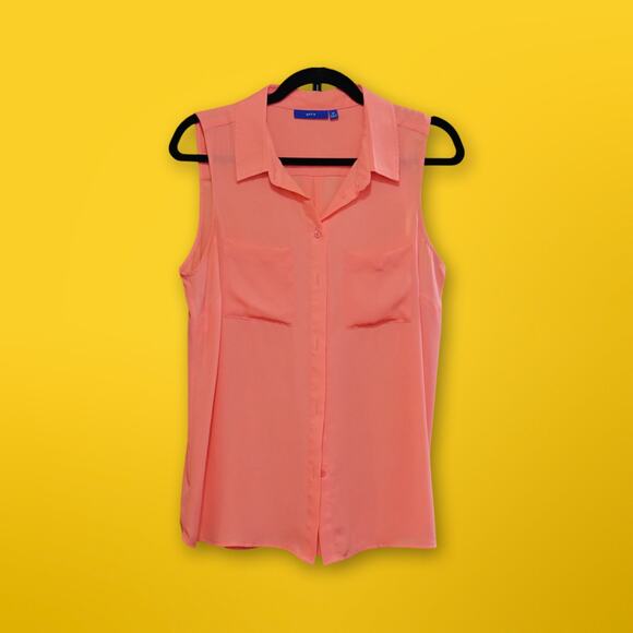 APT. 9 Women's Coral Pink Button-Down Blouse - Medium - Picture 1 of 10